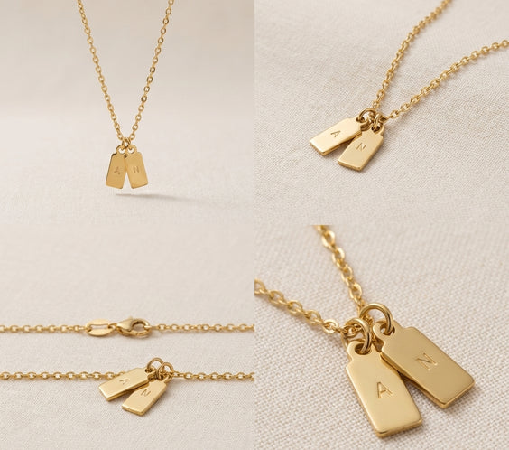 Collier Duo d'Initiales – Gravure Personnalisée