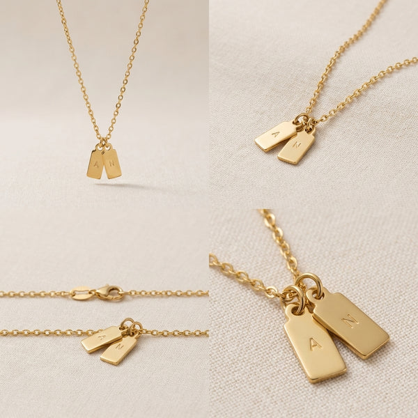 Collier Duo d'Initiales – Gravure Personnalisée