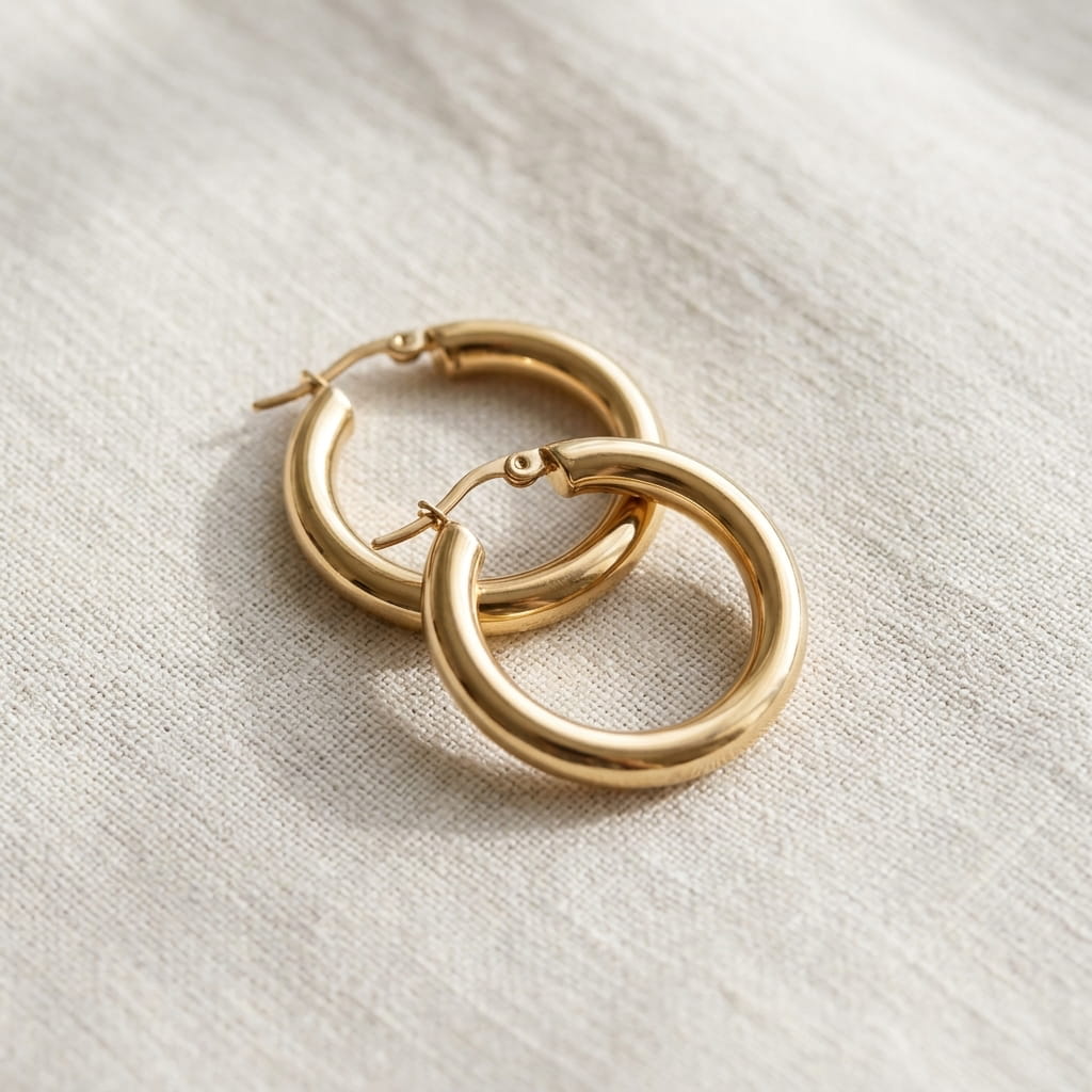 creoles epaisses argent/dorée boucles minimalistes femme