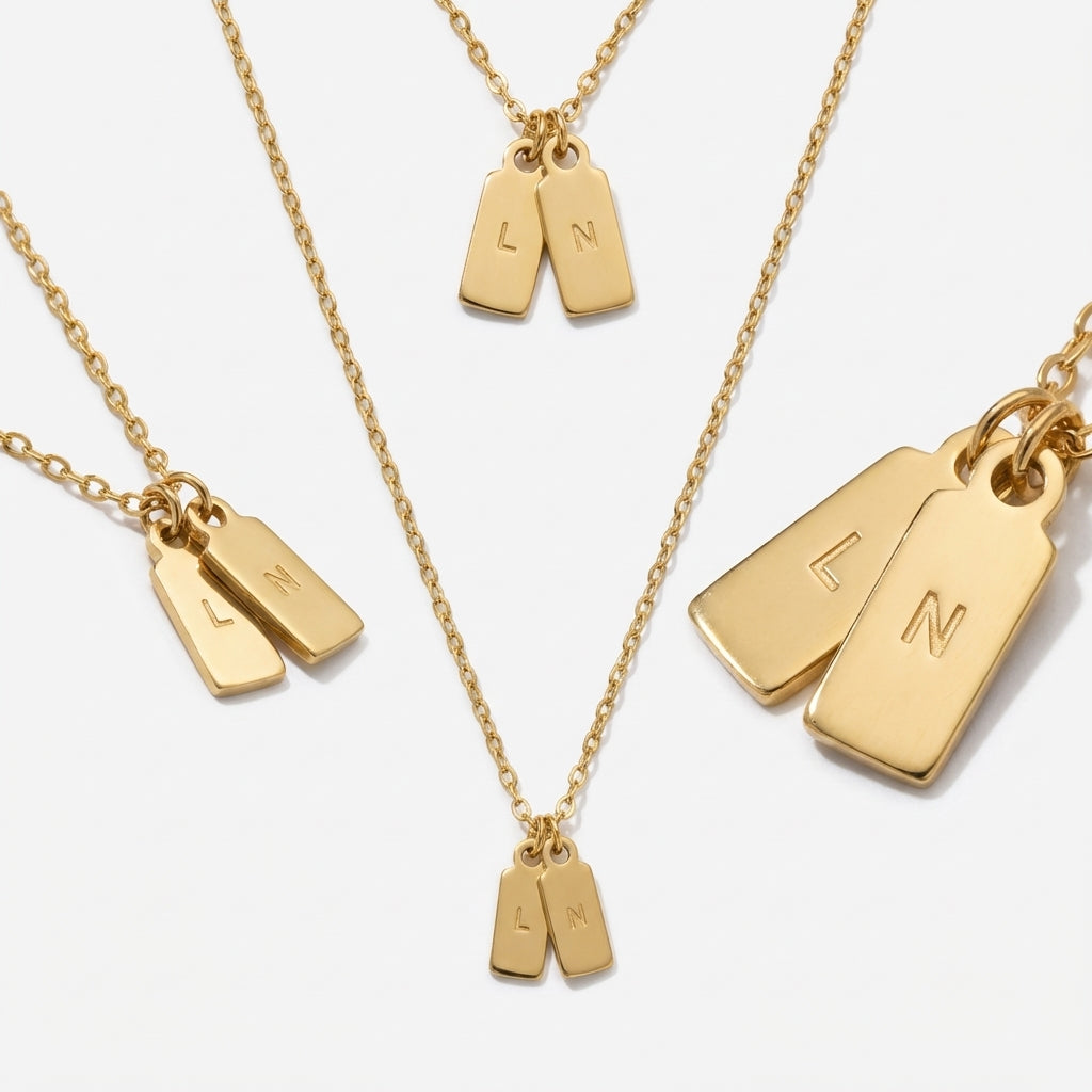 Collier Duo d'Initiales – Gravure Personnalisée
