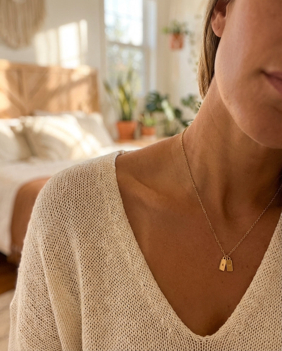 Collier Duo d'Initiales – Gravure Personnalisée