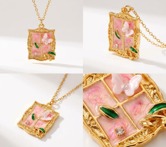 collier romantique femme style peinture