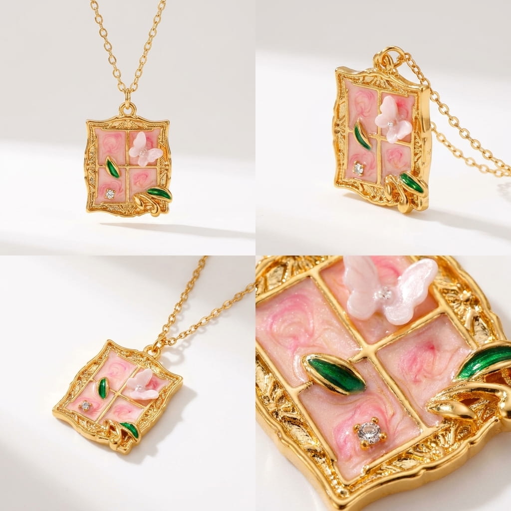 collier romantique femme style peinture