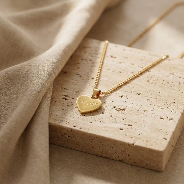 Collier Cœur Personnalisé | Acier Inoxydable Doré