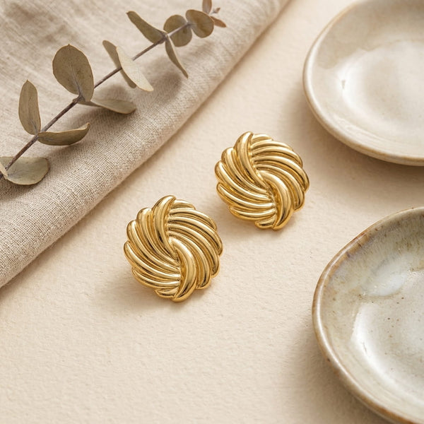 Boucles d'Oreilles Torsade Dorée