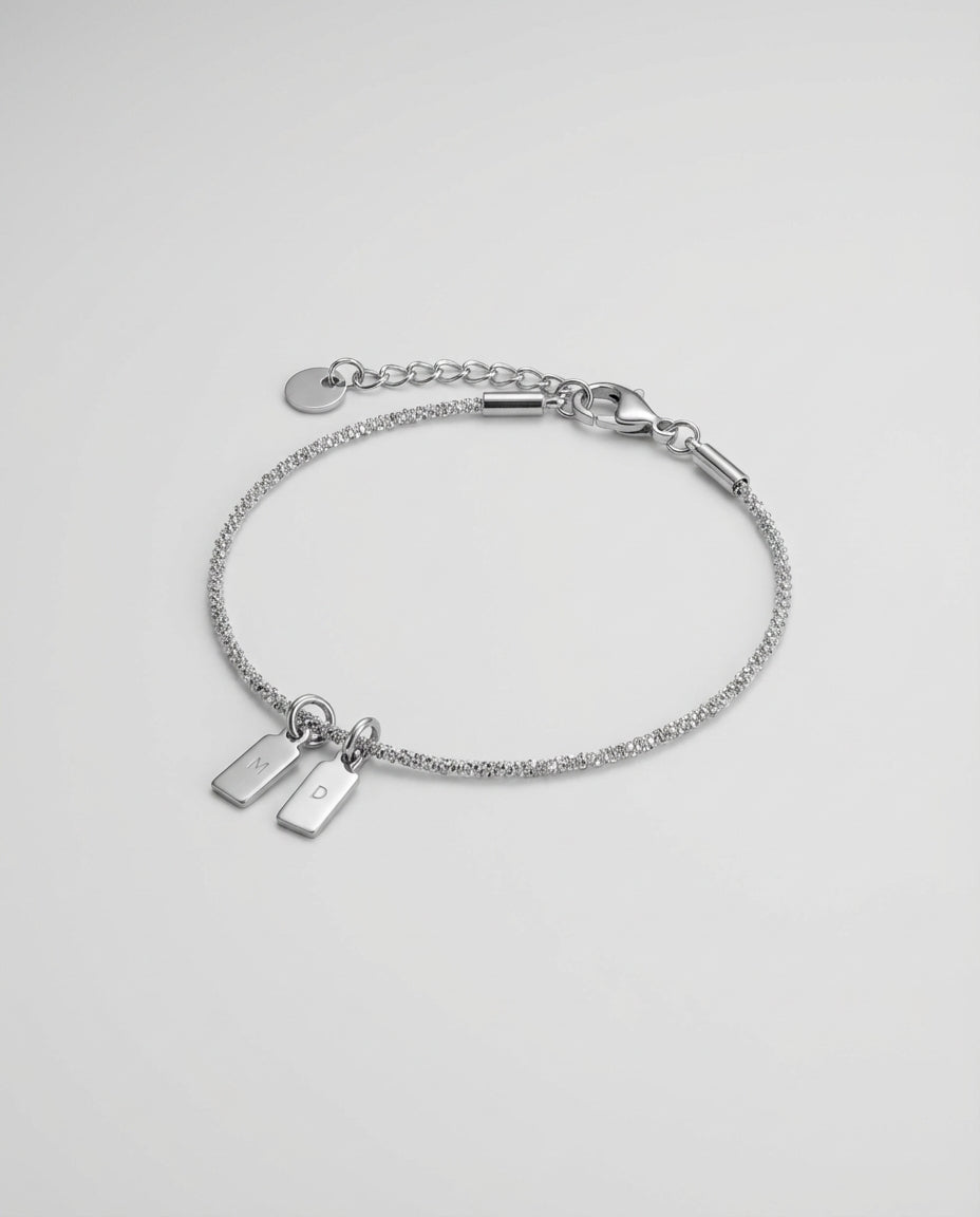 Bracelet Duo d'Initiales – Gravure Personnalisée
