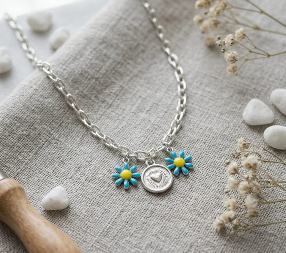 Collier personnalisable en acier inoxydable argent avec charms