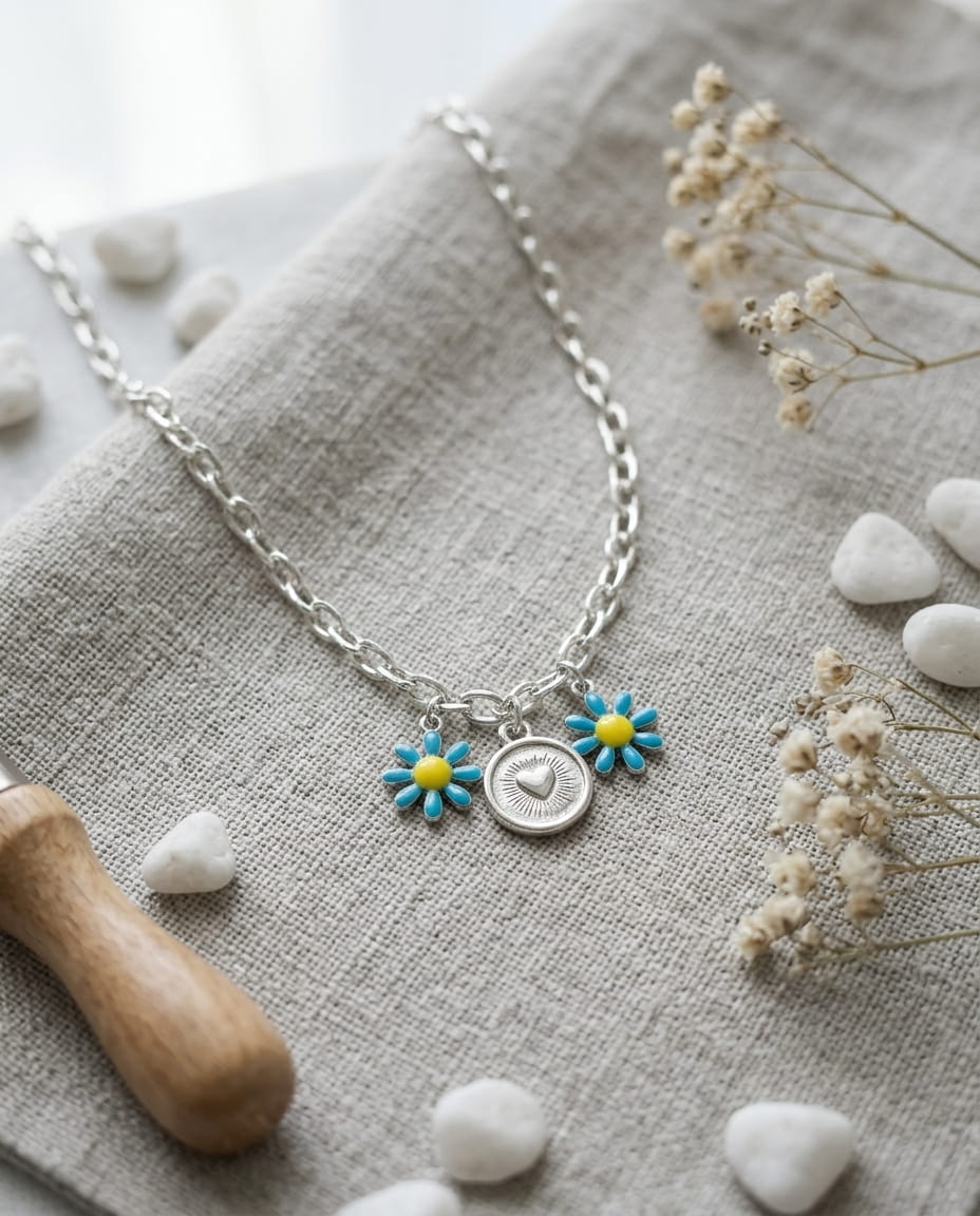 Collier personnalisable en acier inoxydable argent avec charms